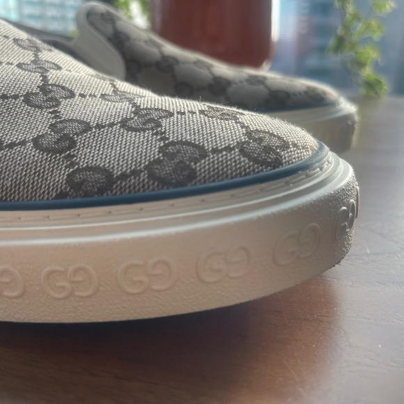 GUCCI Men's Tennis 1977 Slip Ons - "Beige Ebony" - Size 8 - Picture 5 of 8